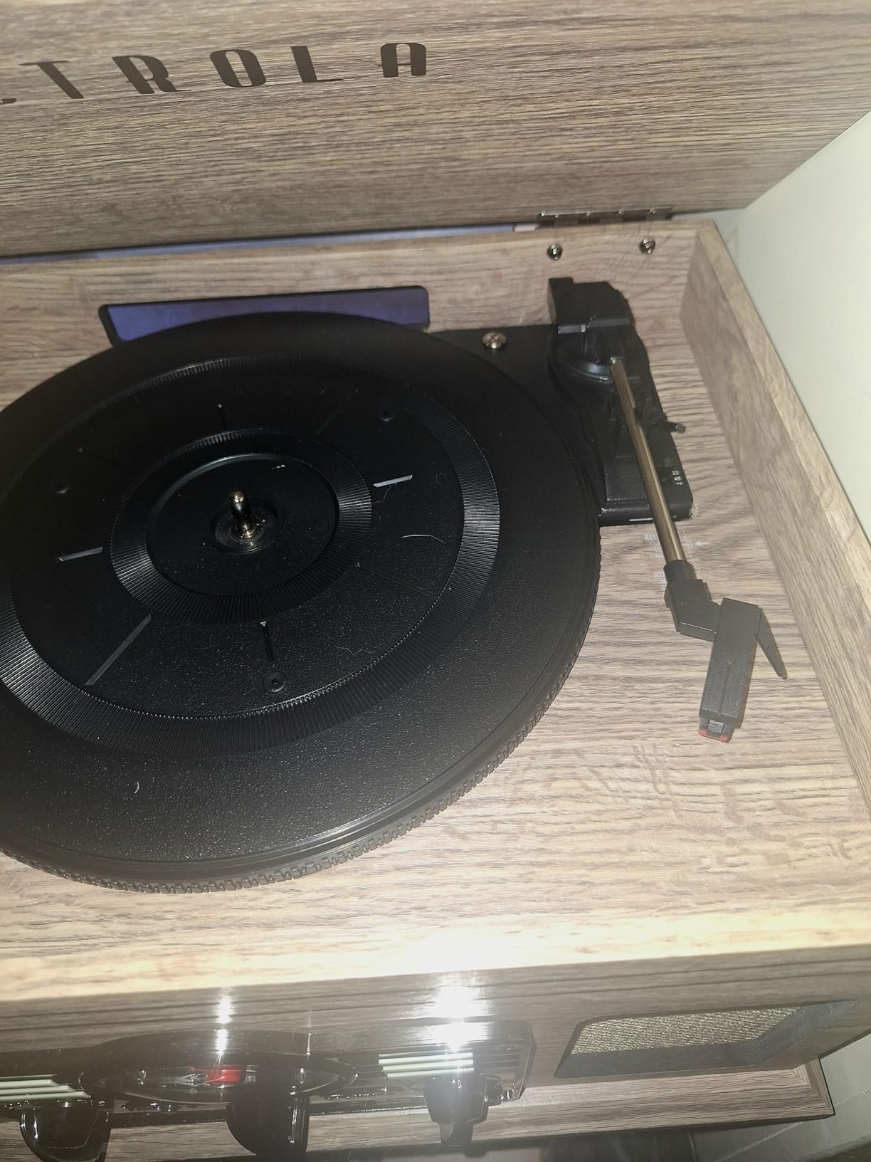 Victrola The Quincy 6-in-1 Bluetooth Record Player & Multimedia Center with Built-in Speakers - 3-Speed Turntable, CD & Cassette Player, FM Radio, Wireless Music Streaming (Mahogony) customer photo 1