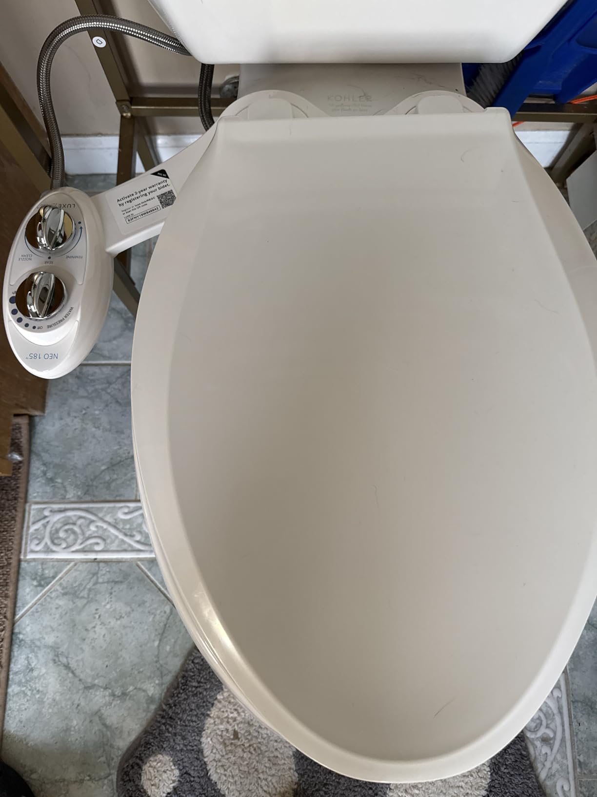 LUXE Bidet NEO 185 - Dual Nozzle, Self-Cleaning, Non-Electric Bidet Attachment for Toilet Seat, Adjustable Water Pressure, Rear & Feminine Wash (White) customer photo 2