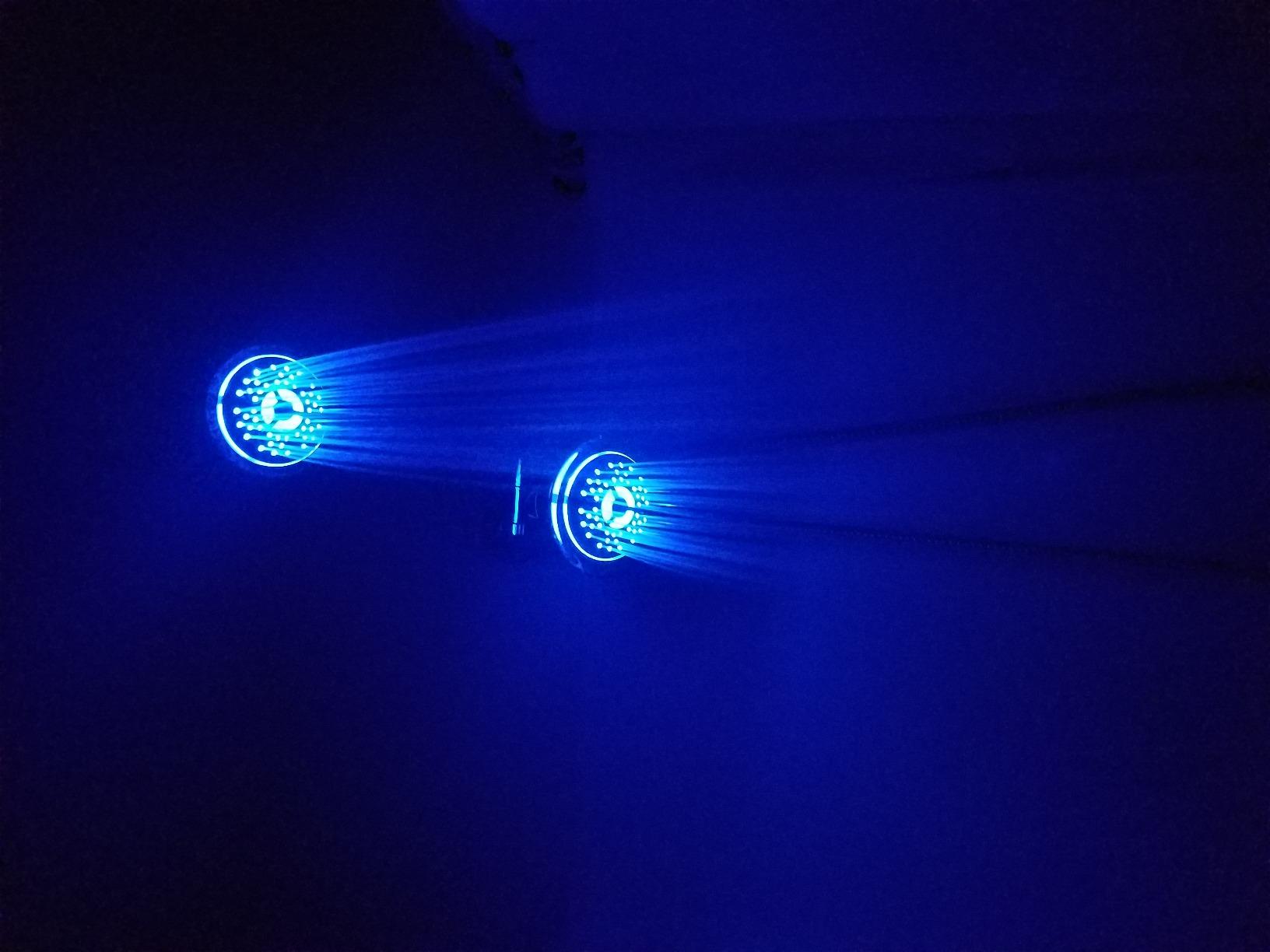 Dream Spa All Chrome 3-way LED Shower Head Combo with Air Jet LED Turbo Pressure-Boost Nozzle Technology. Color of LED lights changes automatically according to water temperature customer photo 1