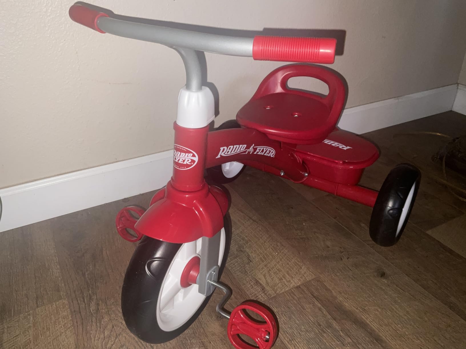 Radio Flyer Red Rider Trike, Ages 2.5-5, Adjustable Seat, Steel Construction, Quiet Ride Wheels, Storage Bin, Comfort Grip Handlebars, Tricycle for Toddlers, Amazon Exclusive customer photo 1