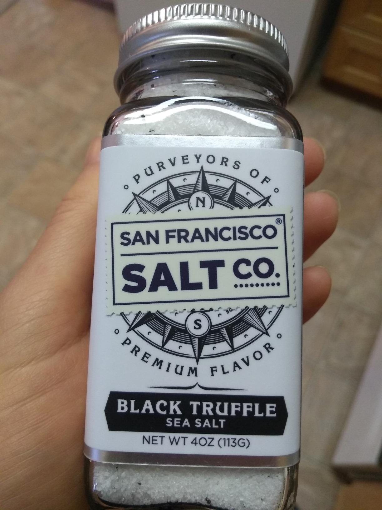 Italian Black Truffle Sea Salt 4 oz. Glass Shaker by San Francisco Salt Company customer photo 1