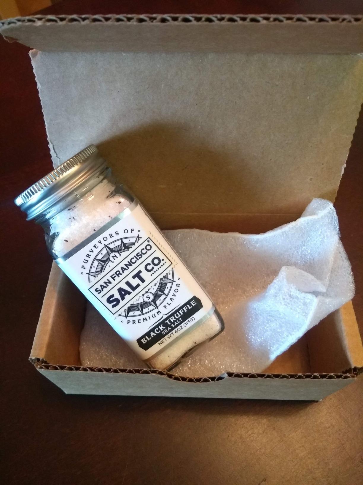Italian Black Truffle Sea Salt 4 oz. Glass Shaker by San Francisco Salt Company customer photo 2