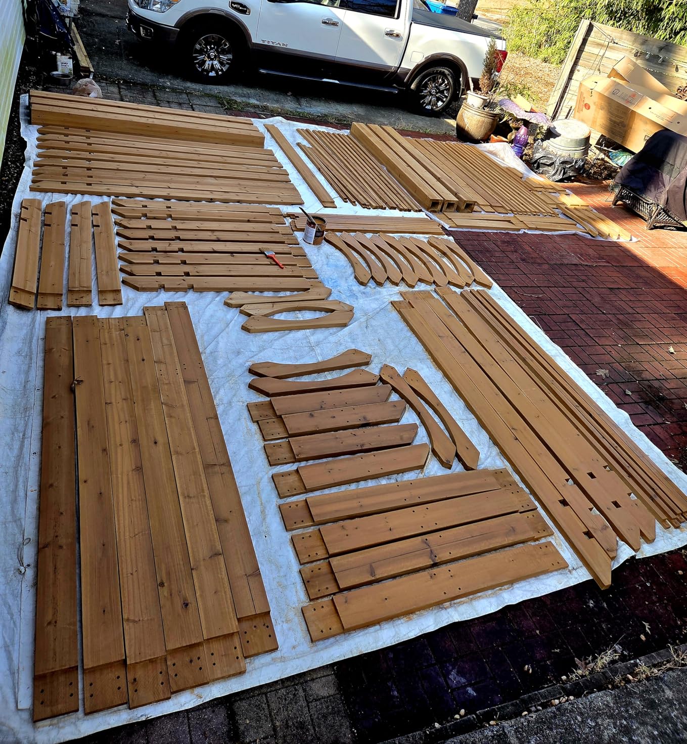 Backyard Discovery Beaumont 12' x 10' Traditional Cedar Wood Pergola Kit with Trellis Roof, All-Season Durability, High-Wind Rating, PowerPort, Shade for Outdoor Patio, Deck, Garden, and Entertaining customer photo 2