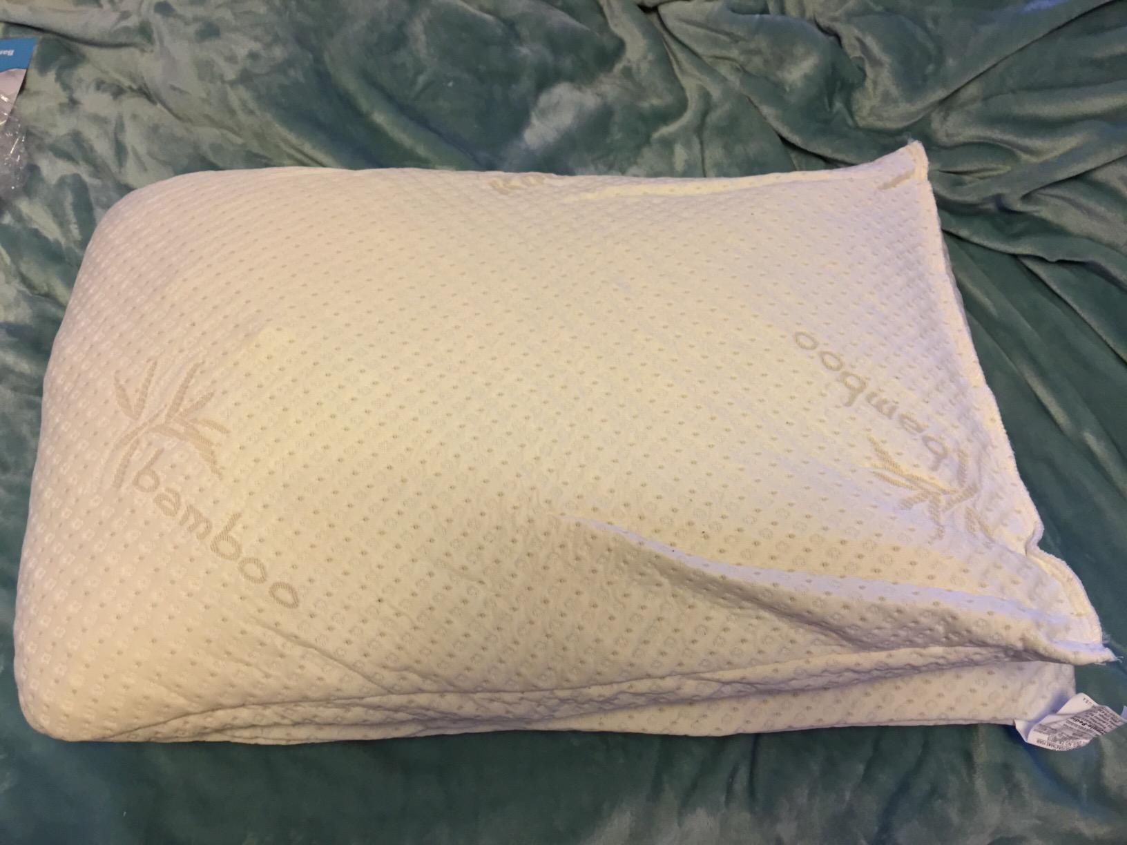 Snuggle-Pedic Body Pillow for Adults - Breathable, Full Body Pillow for Side Sleepers - Shredded Memory Foam Gel - Cooling Long Pillow Supports Legs, Belly & HIPS - 20x54 White customer photo 1