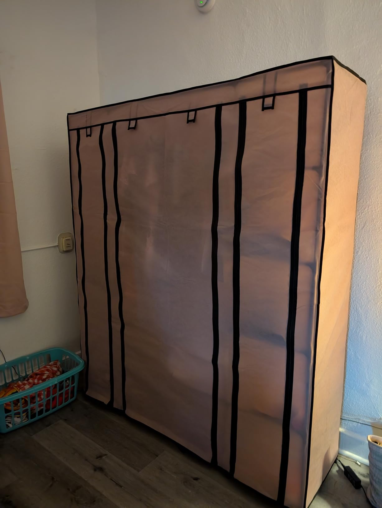 SONGMICS Closet Wardrobe, Portable Closet for Bedroom, Clothes Rail with Non-Woven Fabric Cover, Clothes Storage Organizer, 59 x 17.7 x 69 Inches, 12 Compartments, Gray ULSF03G customer photo 1