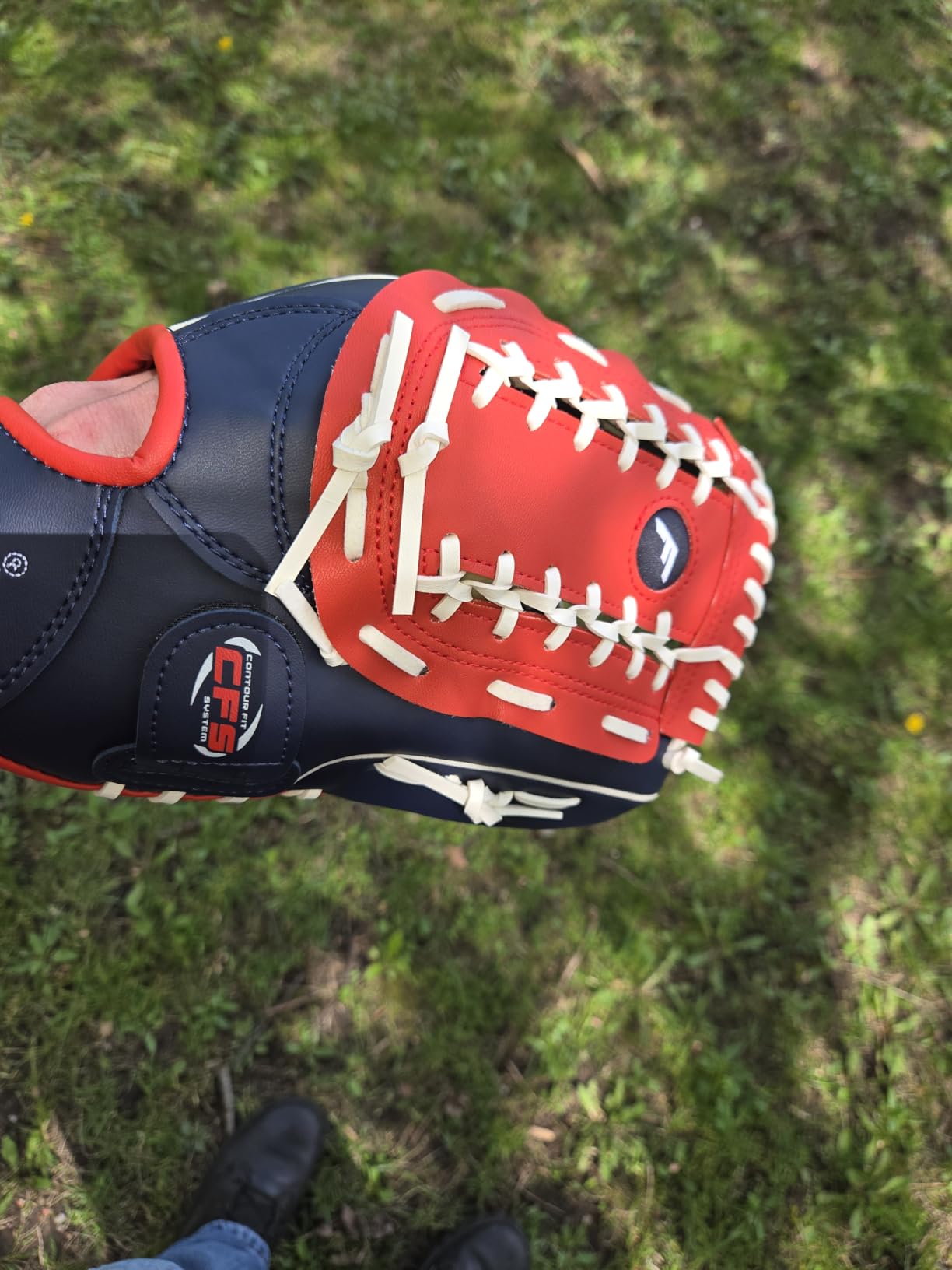 Franklin Sports Field Master Baseball + Softball Glove - Field Master Adult + Youth Baseball + Softball Mitt - Men's + Women's Gloves - Right Hand Throw customer photo 2