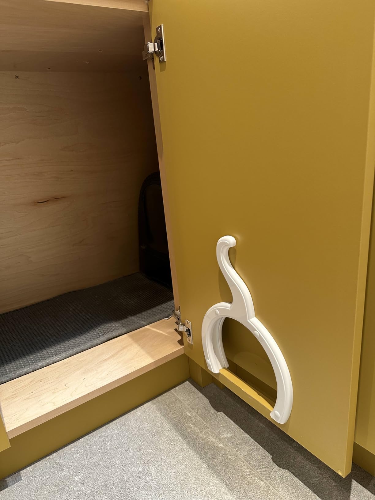 The Kitty Pass Interior Cat Door Hidden Litter Box Pet Door for cats up to 21 lbs customer photo 1