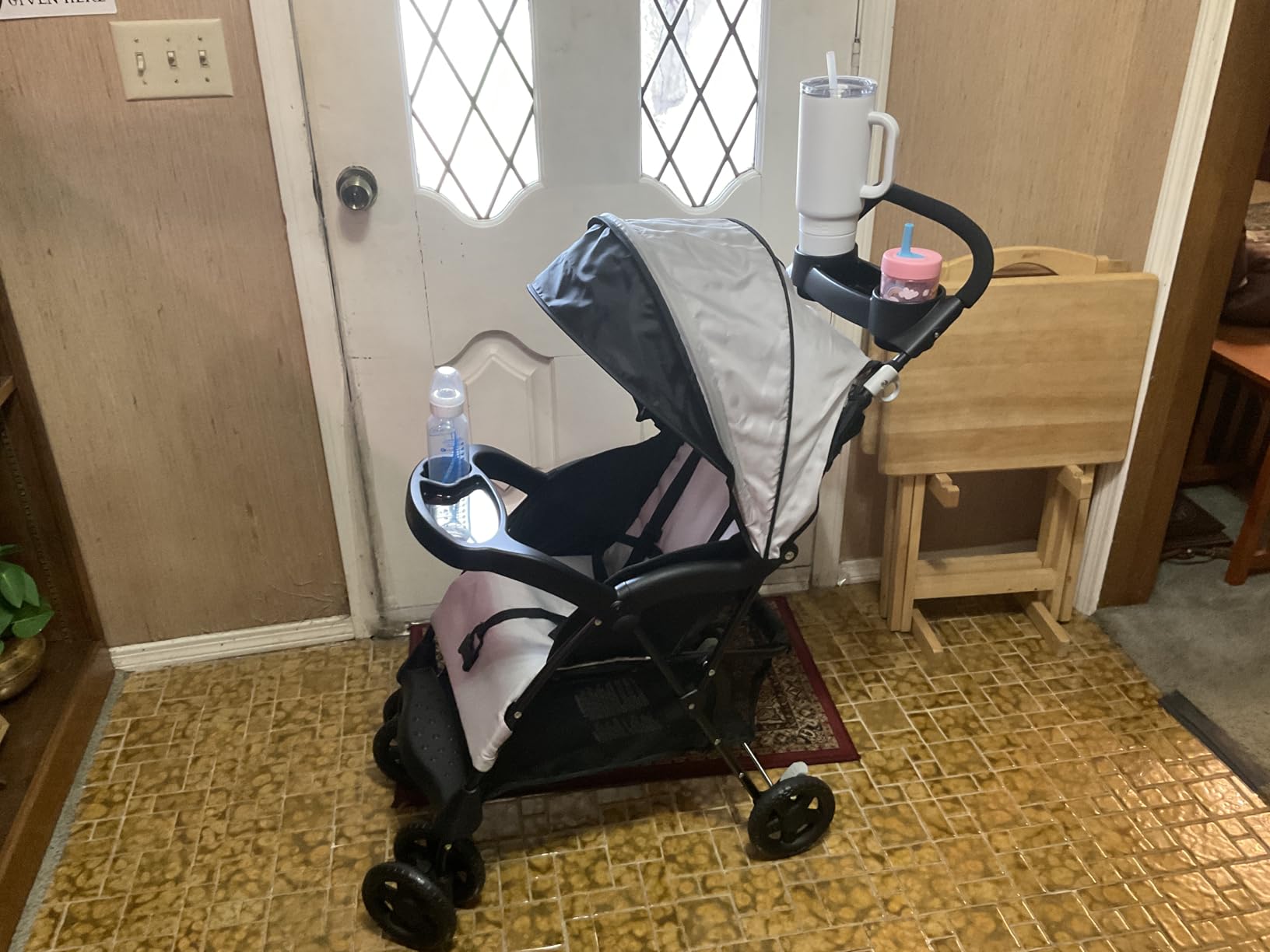 Kolcraft Cloud Plus Lightweight Umbrella Stroller for Toddlers with Reclining Seat, Large Storage Basket, Canopy, Infant & Parent Trays, Compact Fold for Summer Travel, Durable Frame, Slate Gray customer photo 1