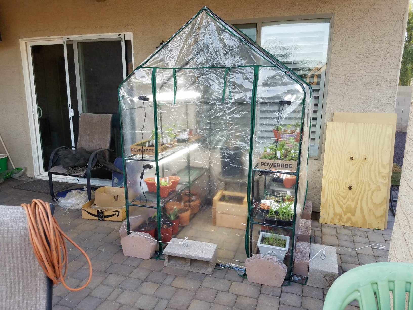 4 Tier Mini Greenhouse - Portable Greenhouse with Locking Wheels and PVC Cover for Indoor or Outdoor Green House by Pure Garden customer photo 2