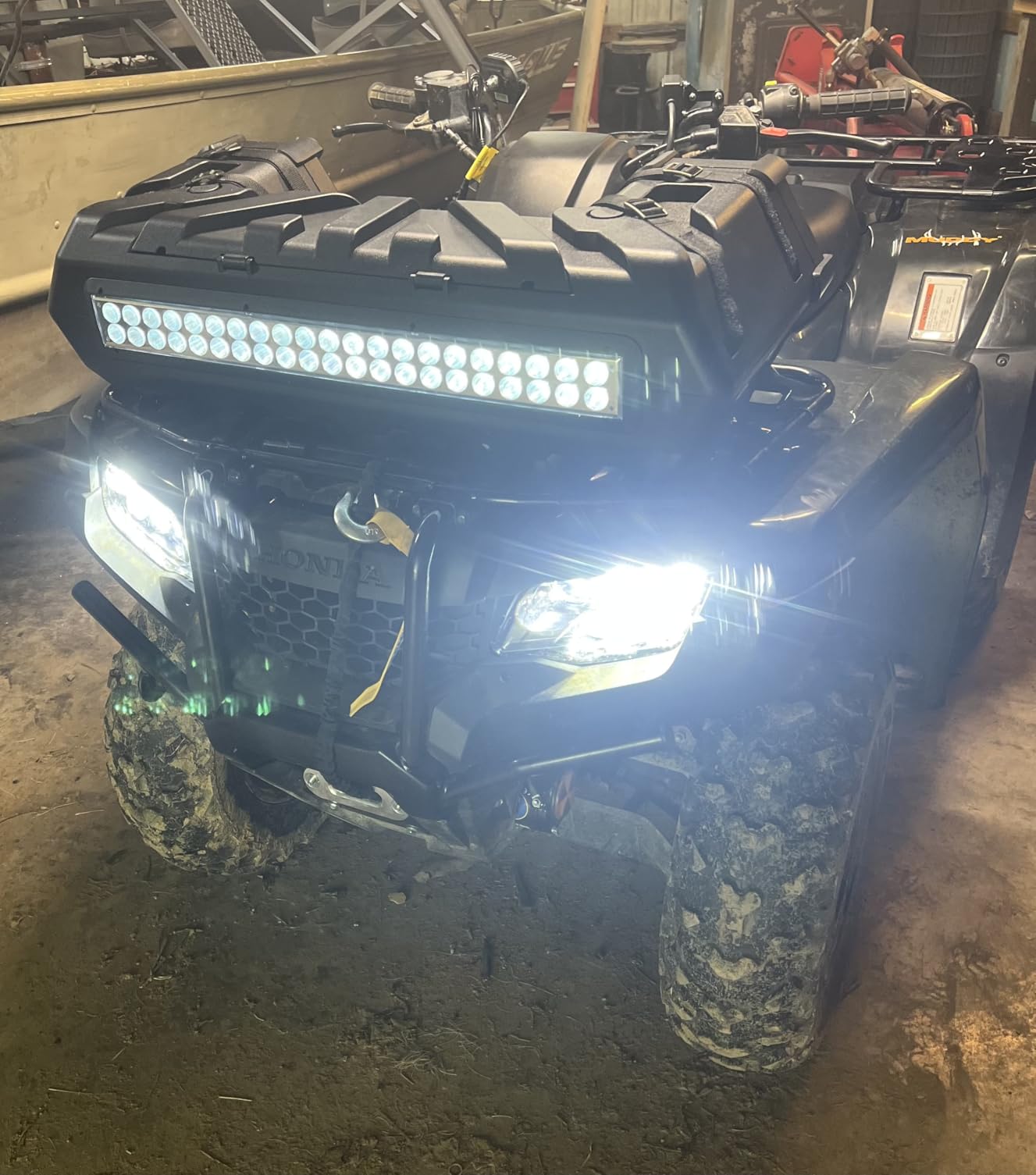 BOSS Audio Systems ATVB95LED ATV UTV Sound System - 8 Inch Full Range Stereo Speakers, 1.5 Inch Tweeters, IPX5 Weatherproof, Built-in Amplifier, Bluetooth Remote, Light Bar, Storage Compartment customer photo 2
