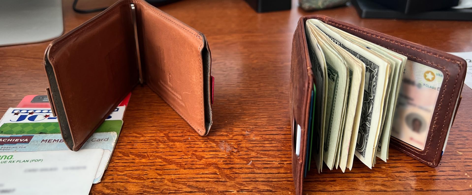 SERMAN BRANDS RFID Blocking Slim Bifold Genuine Leather Minimalist Front Pocket Wallets for Men with Money Clip Thin Mens customer photo 2
