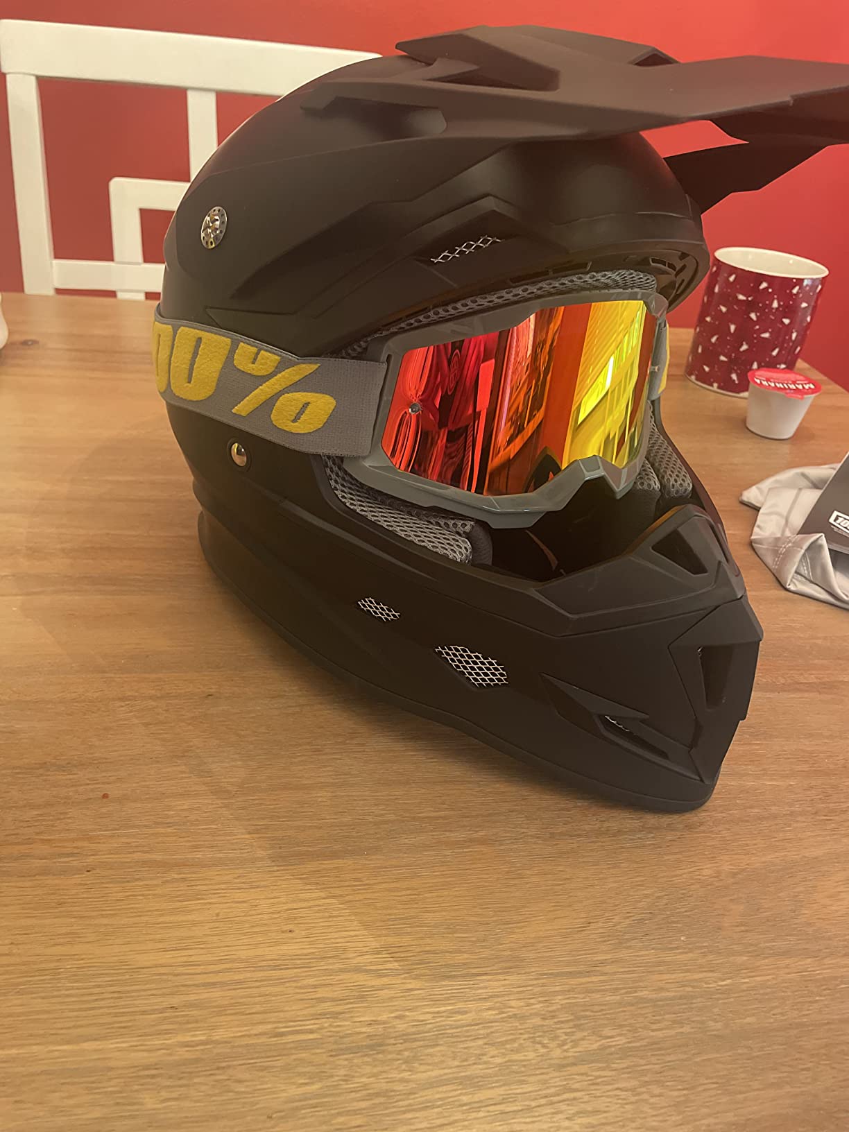 YEMA Adults Dirt Bike Helmets, Ventilated Motocross ATV Dirtbike Offroad BMX MX Helmets, DOT Approved Motorcycle Helmets, YM-915, Black customer photo 1