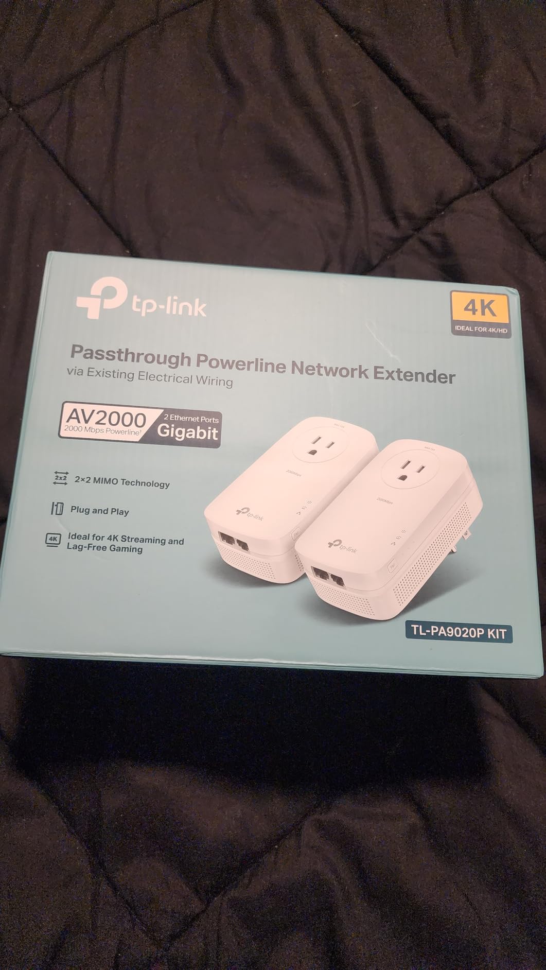 TP-Link AV2000 Powerline Ethernet Adapter Kit - Passthrough, 2x2 MIMO, 2 Gigabit Ports, Ethernet Over Power, Plug Pair & Play (TL-PA9020P KIT) customer photo 1