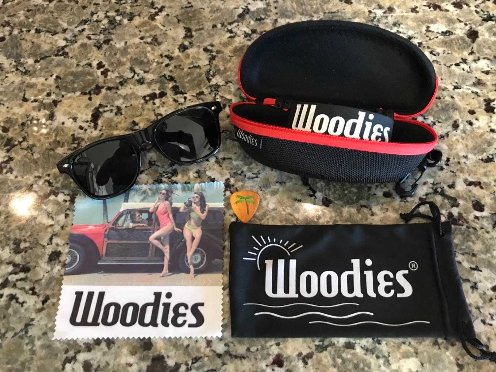 Woodies Walnut Wood Sunglasses with Black Polarized Lenses for Men and Women | 100% UVA/UVB Ray Protection customer photo 1