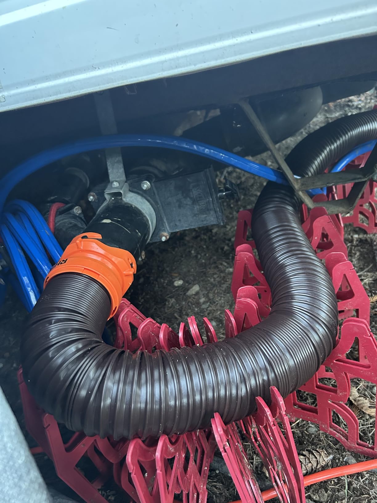 Camco RhinoFLEX 20-Ft RV Sewer Hose Kit - Features Clear Elbow Fitting w/Removable 4-in-1 Adapter - Connects to 3