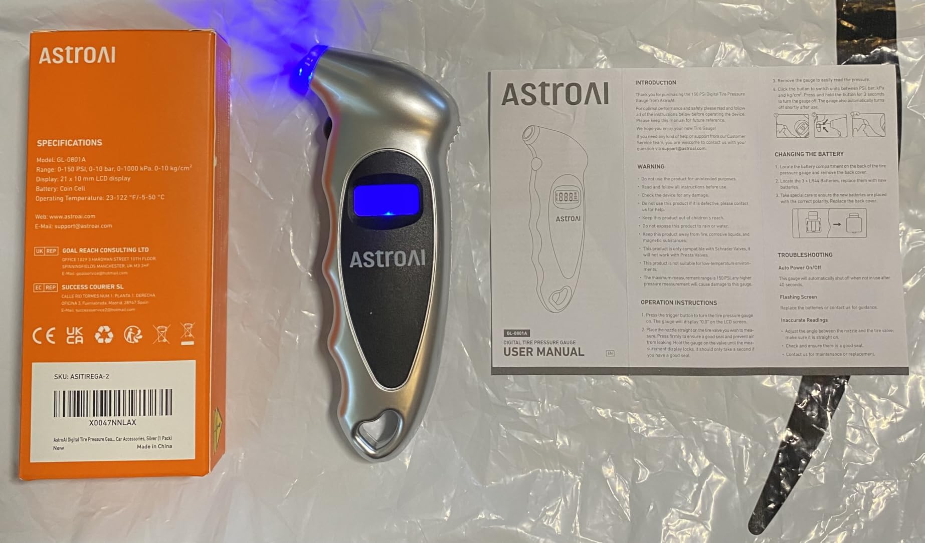 AstroAI Digital Tire Pressure Gauge 0-150PSI Calibrated to ANSI B40.7 +/-1PSI, Accurate in 0.1 Increments, Tire Repair Tools 4 Pressure Measurements for Car Truck with Backlight LCD customer photo 2
