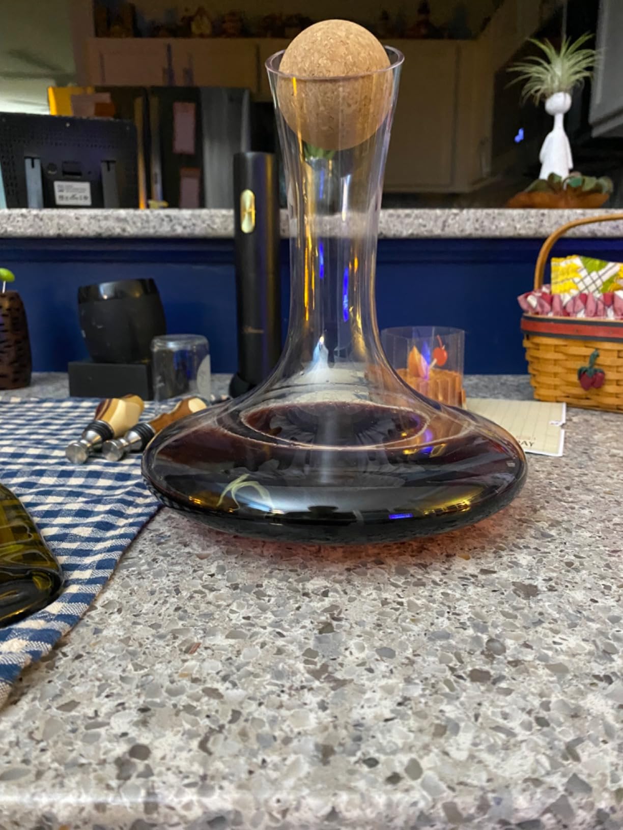 Wine Decanter & Accessories (Cork Stopper + Cleaning Beads) - 100% Lead-Free Crystal Wine Carafe - Unique Gift Idea customer photo 1
