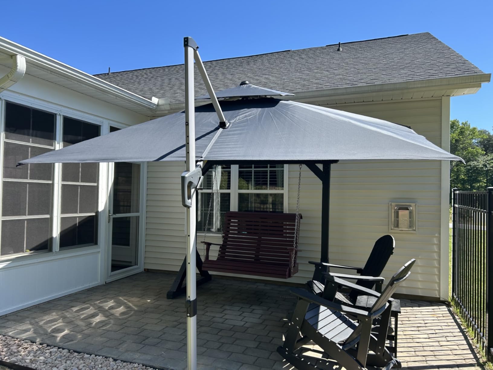 PURPLE LEAF 10ft Patio Umbrella Outdoor Square Large Cantilever Windproof Offset and Heavy Duty Sun Umbrella for Garden Deck Pool customer photo 1