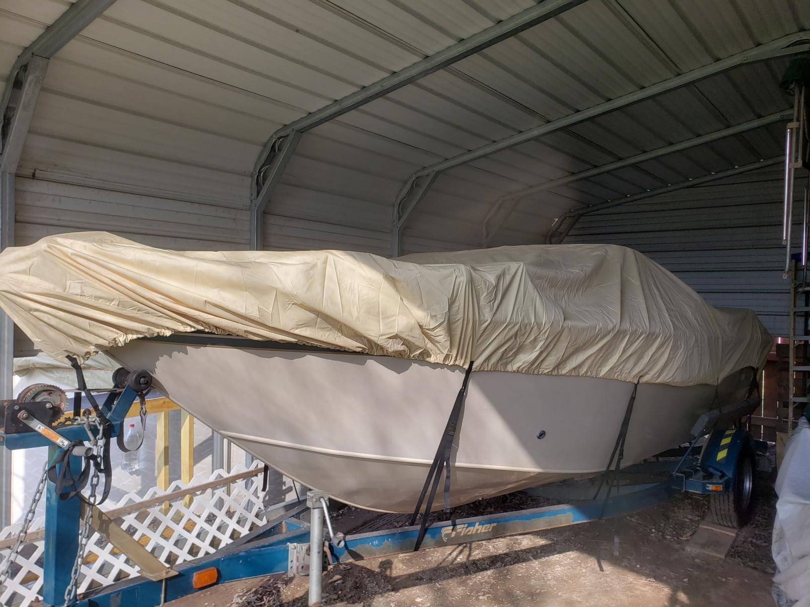 iCOVER Trailerable Boat Cover- 17'-19' Heavy Duty Waterproof Tarp Covers with Storage Bag, Fits V-Hull, Fish&Ski, Pro-Style, Fishing, Runabout, Bass Boats customer photo 1