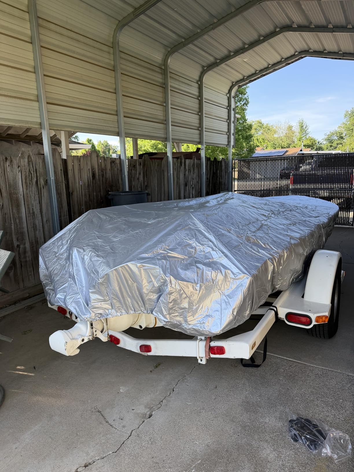 iCOVER Trailerable Boat Cover- 17'-19' Heavy Duty Waterproof Tarp Covers with Storage Bag, Fits V-Hull, Fish&Ski, Pro-Style, Fishing, Runabout, Bass Boats customer photo 2