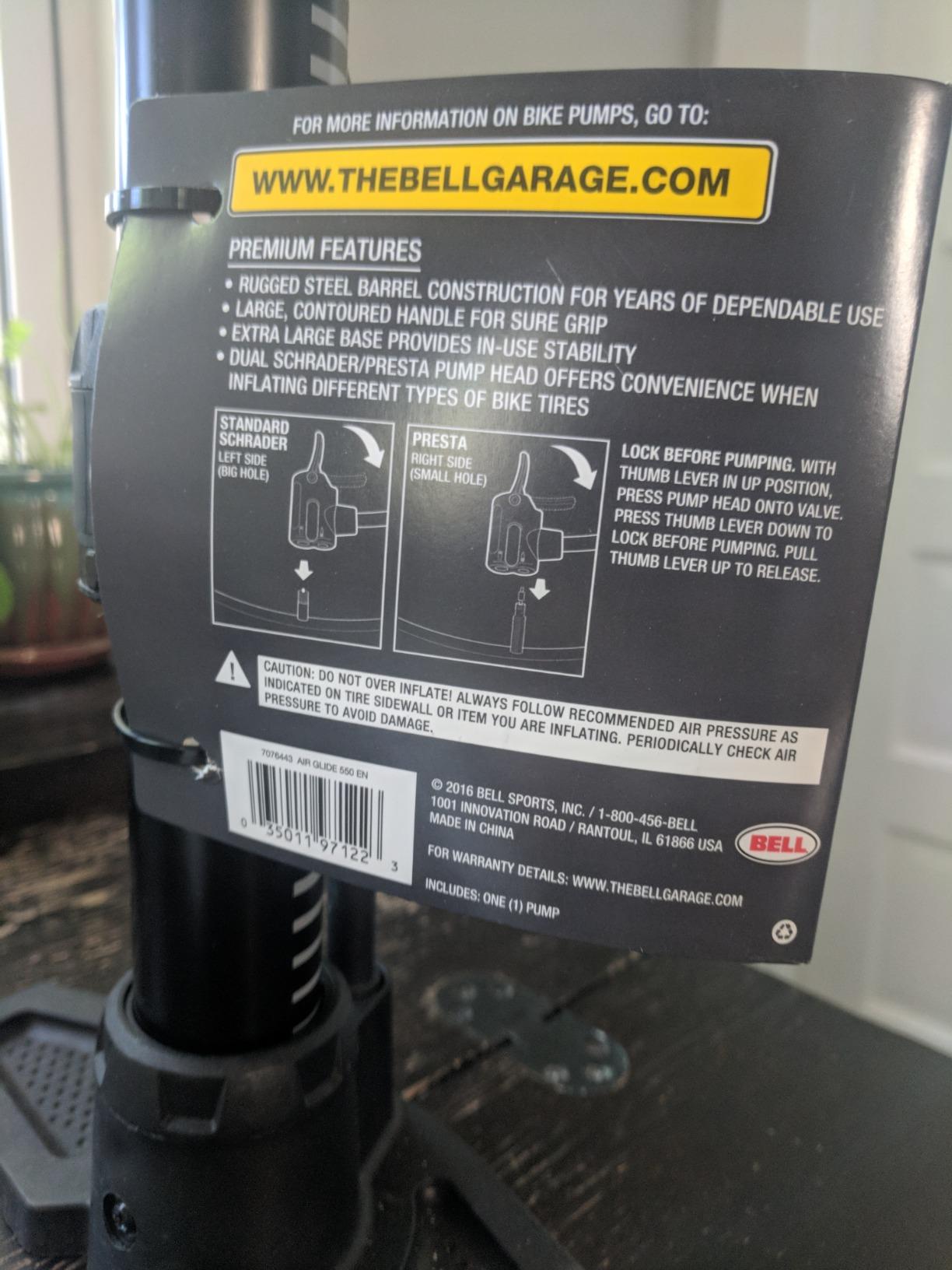 Bell Air Glide Bicycle Floor Pump customer photo 2