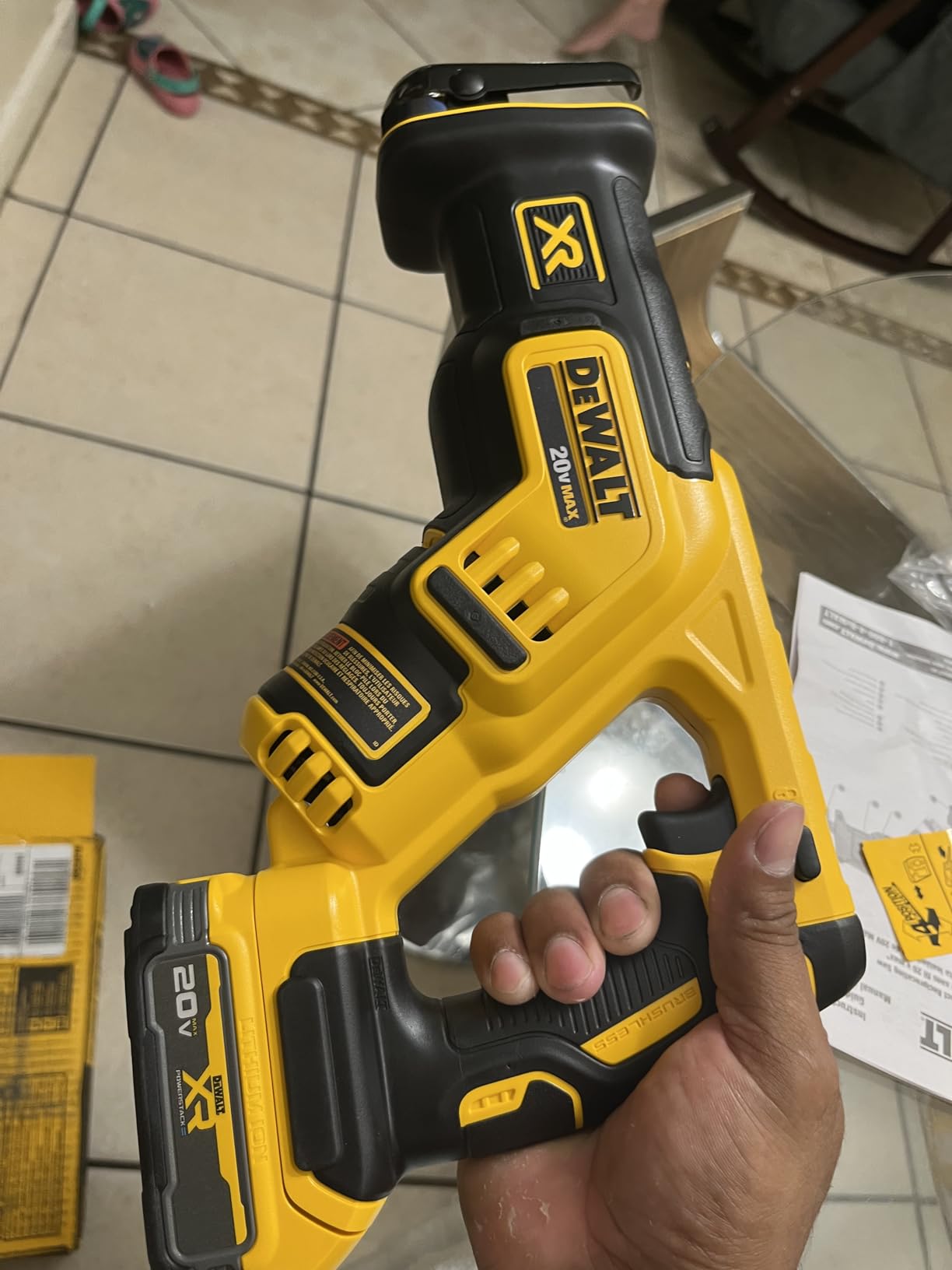 DEWALT 20V MAX XR Reciprocating Saw Cordless, Brushless, Compact,Variable Speed, Pivoting Head, LED Light, Tool Only (DCS367B) customer photo 1