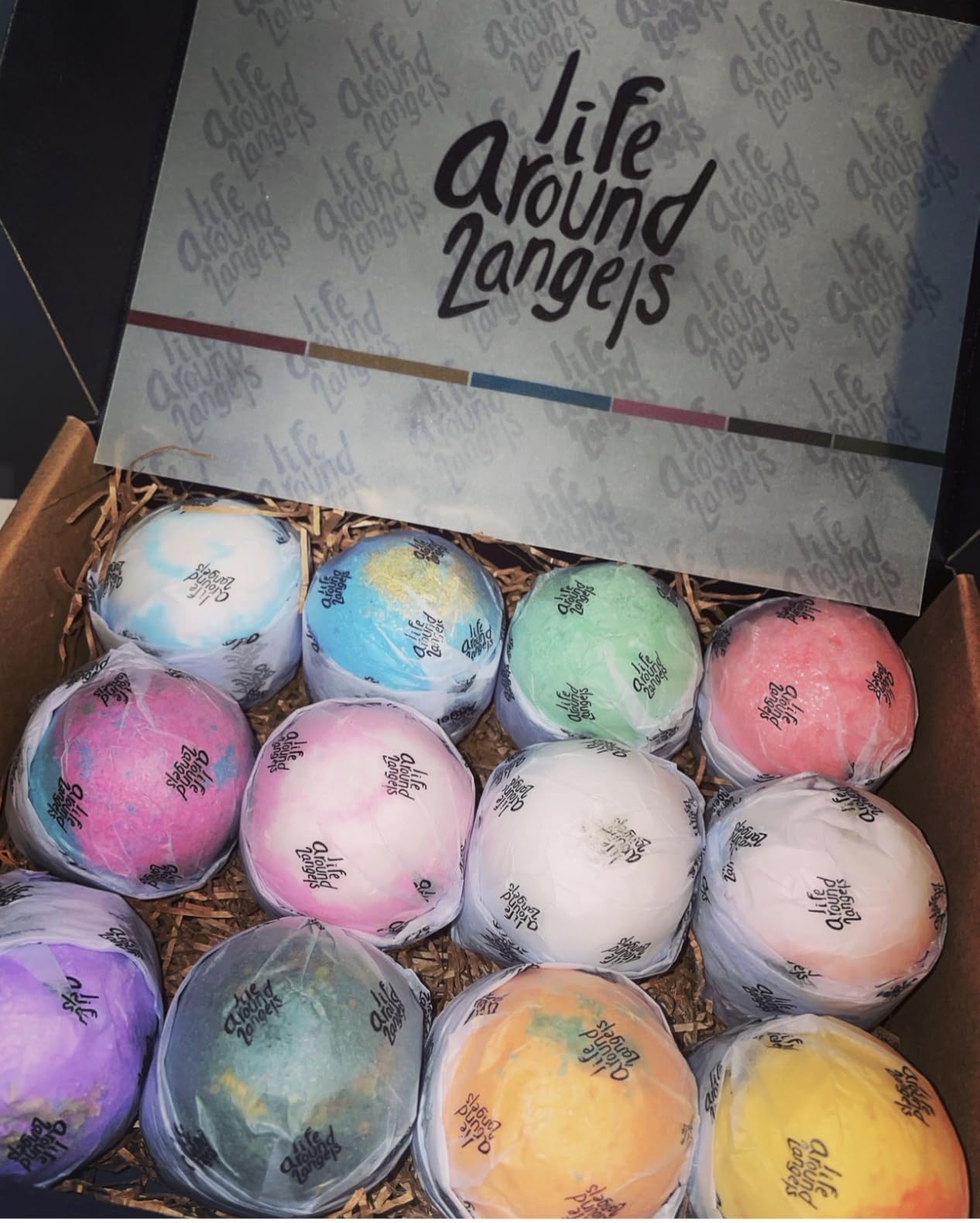LifeAround2Angels Bath Bombs Gift Set 12 USA made Fizzies, Shea & Coco Butter Dry Skin Moisturize, Perfect for Bubble Spa Bath customer photo 1