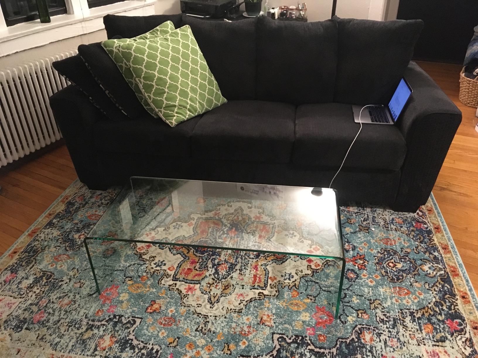 Tangkula Glass Coffee Table, 40