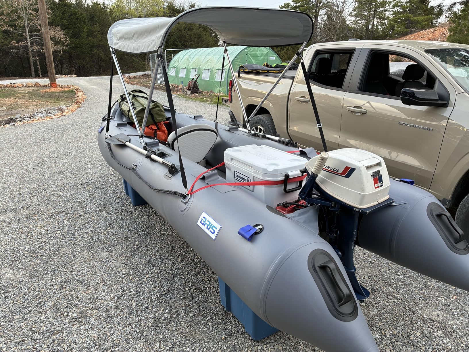 BRIS 14.1ft Inflatable Boat Inflatable Kayak 3 Person Kayak Canoe Fishing poonton Boat customer photo 1