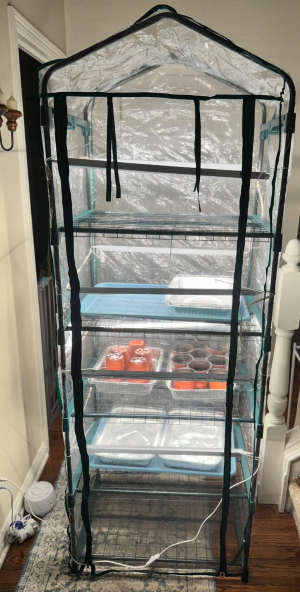 Worth Garden 4 Tier Mini Greenhouse - 63'' H x 27'' L x 19'' W - Sturdy Portable Gardening Shelves with PVC Cover - Small Green House Use in Indoor & Outdoor for Plants Flowers customer photo 1