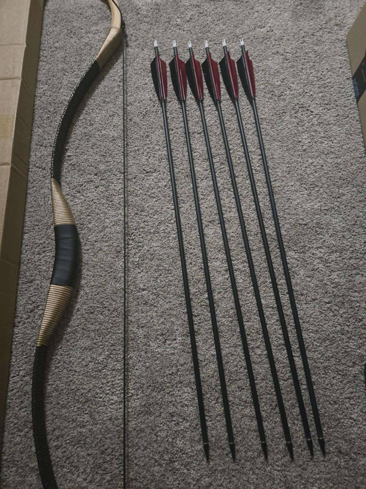TOPARCHERY Black Hunter Traditional Recurve Bow 53'' Archery Hunting Handmade Horse Bow Longbow 30-50 lbs customer photo 1