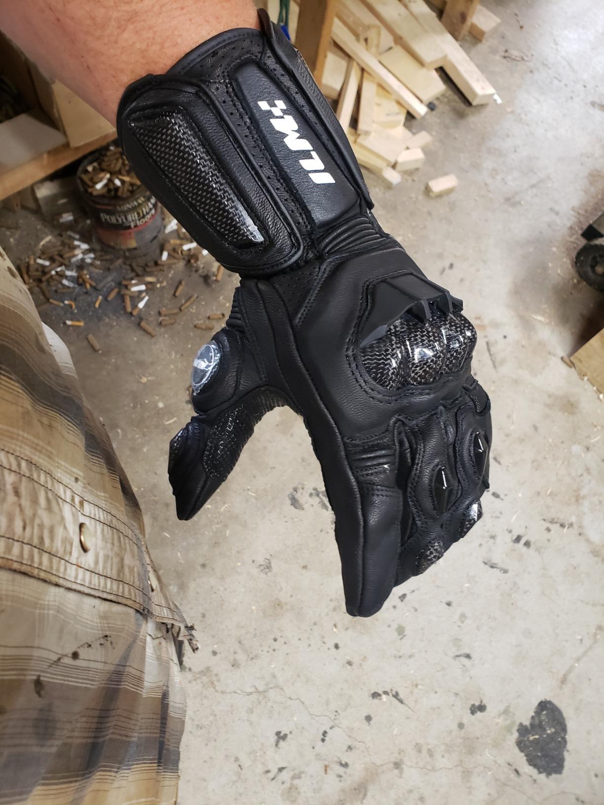 ILM Air Flow Leather Motorcycle Gloves Touchscreen for Men and Women Model-GRC01 customer photo 2
