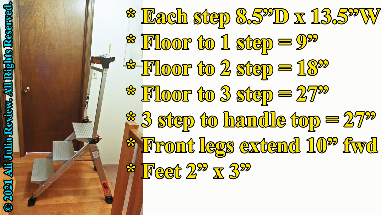 Little Giant Ladders Jumbo Step, Foldable 3-Step Stool, 2.2-Ft Aluminum, with Platform Steps, Handrail, and Tool Tray, 375 lb Load Capacity, Type 1AA, 8.7-Ft Reach, (11903) customer photo 2