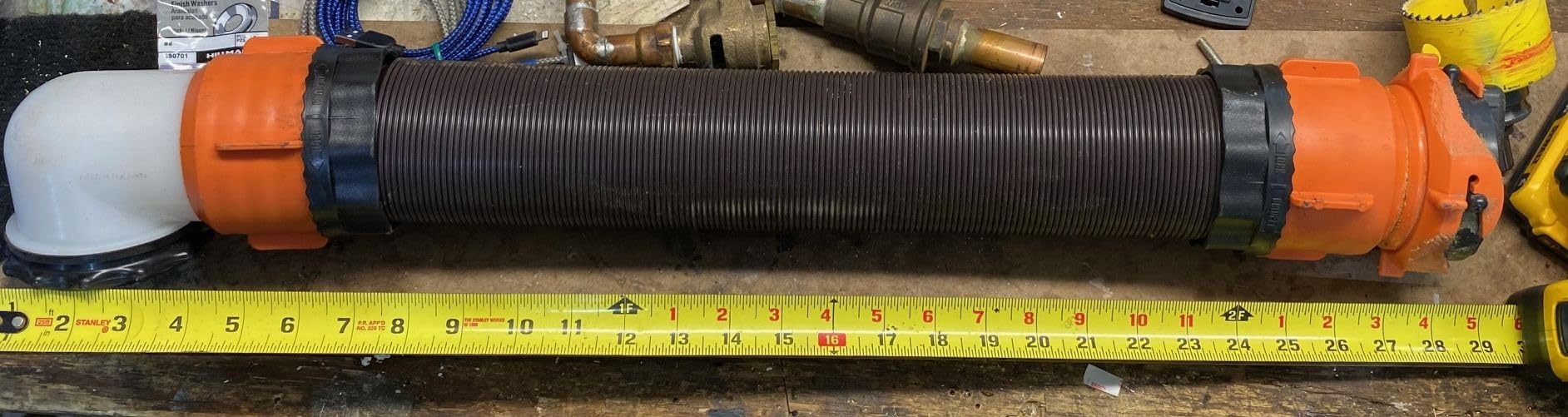 Camco RhinoFLEX 10' Camper/RV Sewer Hose Extension - Features Collapsible Design for RV Storage, Includes Pre-Attached Lug & Bayonet Fitting, Heavy Duty Polyolefin & Reinforced w/Steel Wire (39774) customer photo 1