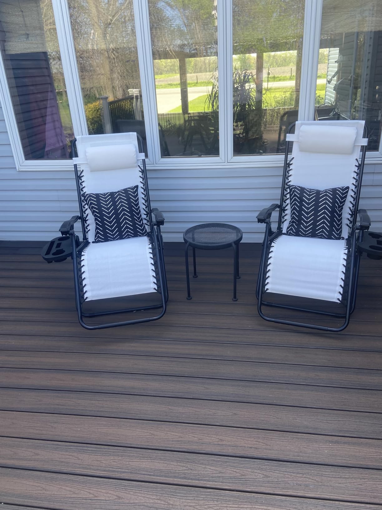 Best Choice Products Set of 2 Adjustable Steel Mesh Zero Gravity Lounge Chair Recliners w/Pillows and Cup Holder Trays (Gray) customer photo 1