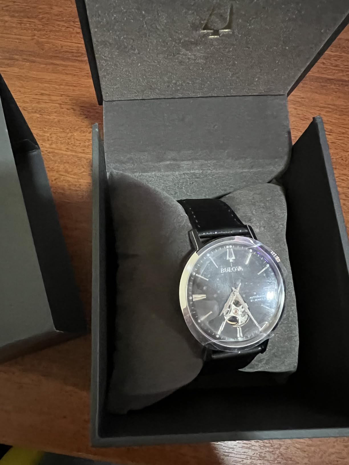 Bulova Men's Classic Aerojet 3-Hand Automatic Leather Strap Watch, Open Aperture, 40-Hour Power Reserve, Double Curved Mineral Crystal, 41mm customer photo 1