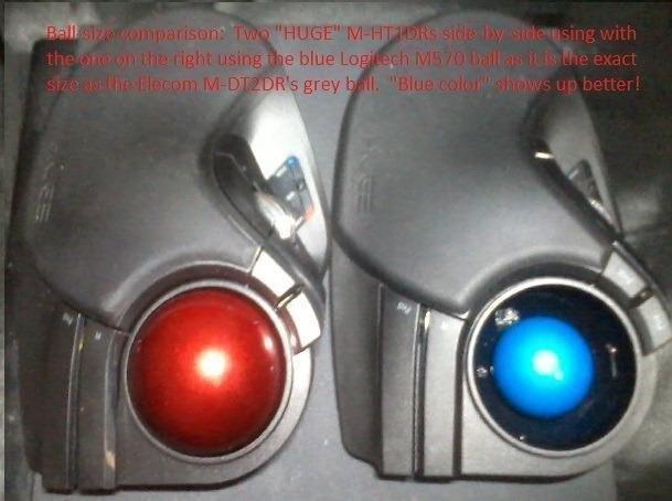Elecom HUGE Trackball, 2.4GHz Wireless USB, Index Finger Control, Customizable 8-Button, Large Soft Palm Rest, 52mm Ball, Windows PC Mac (M-HT1DRBK) customer photo 2