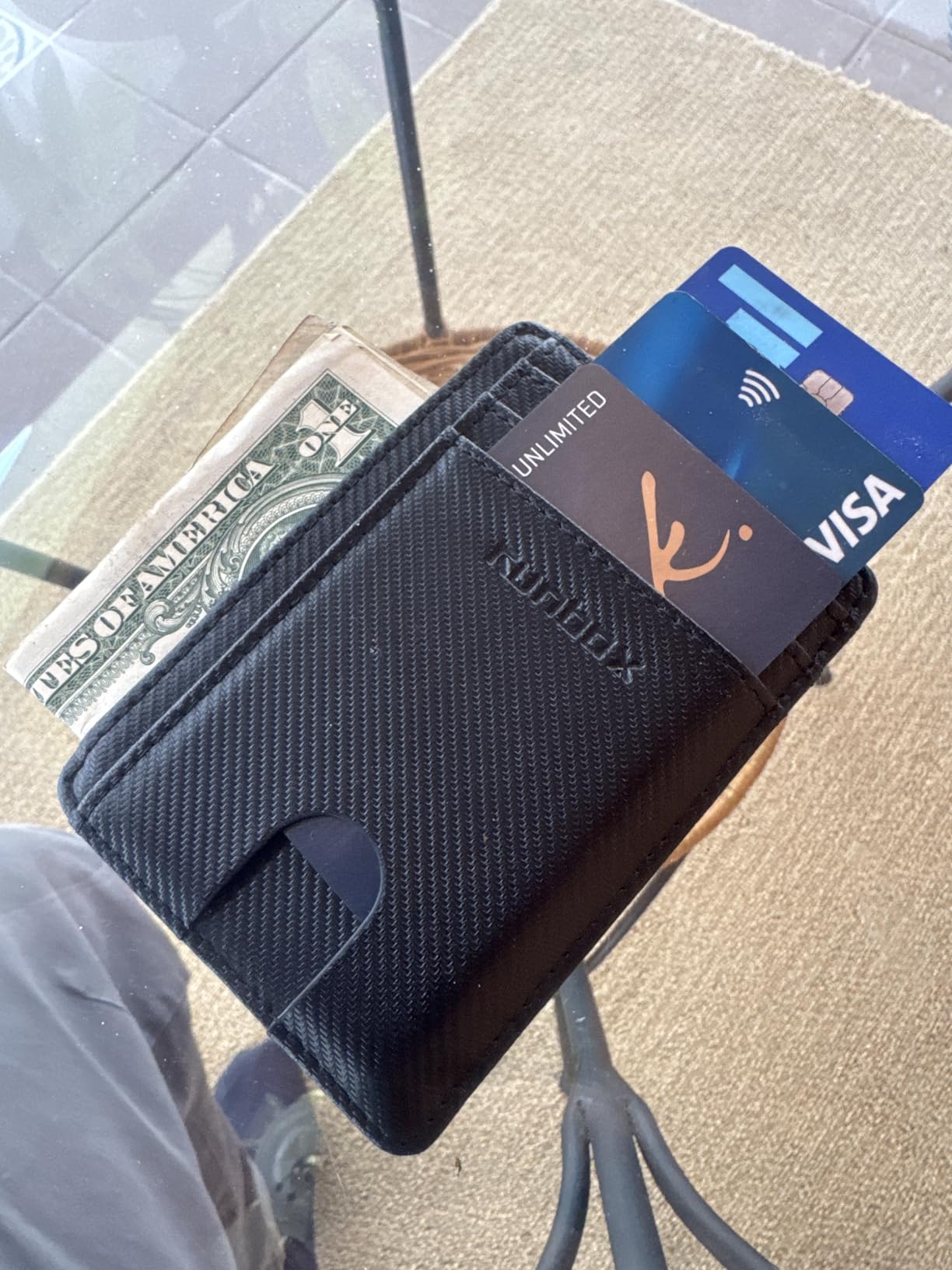 Slim Wallet Front Pocket Minimalist Leather RFID Blocking Medium Size customer photo 2