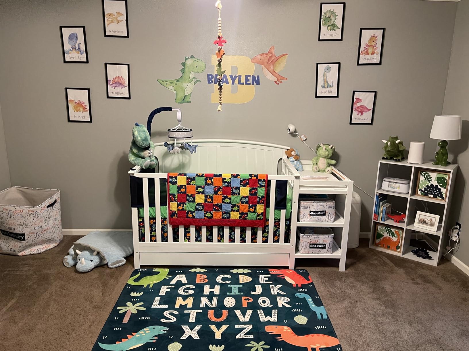 Storkcraft Steveston 5-in-1 Convertible Crib & Changer - GREENGUARD Gold Certified, Fits Standard Crib Mattress, Converts to Toddler Bed and Full Bed, 4 Adjustable Mattress Heights (Gray) customer photo 1