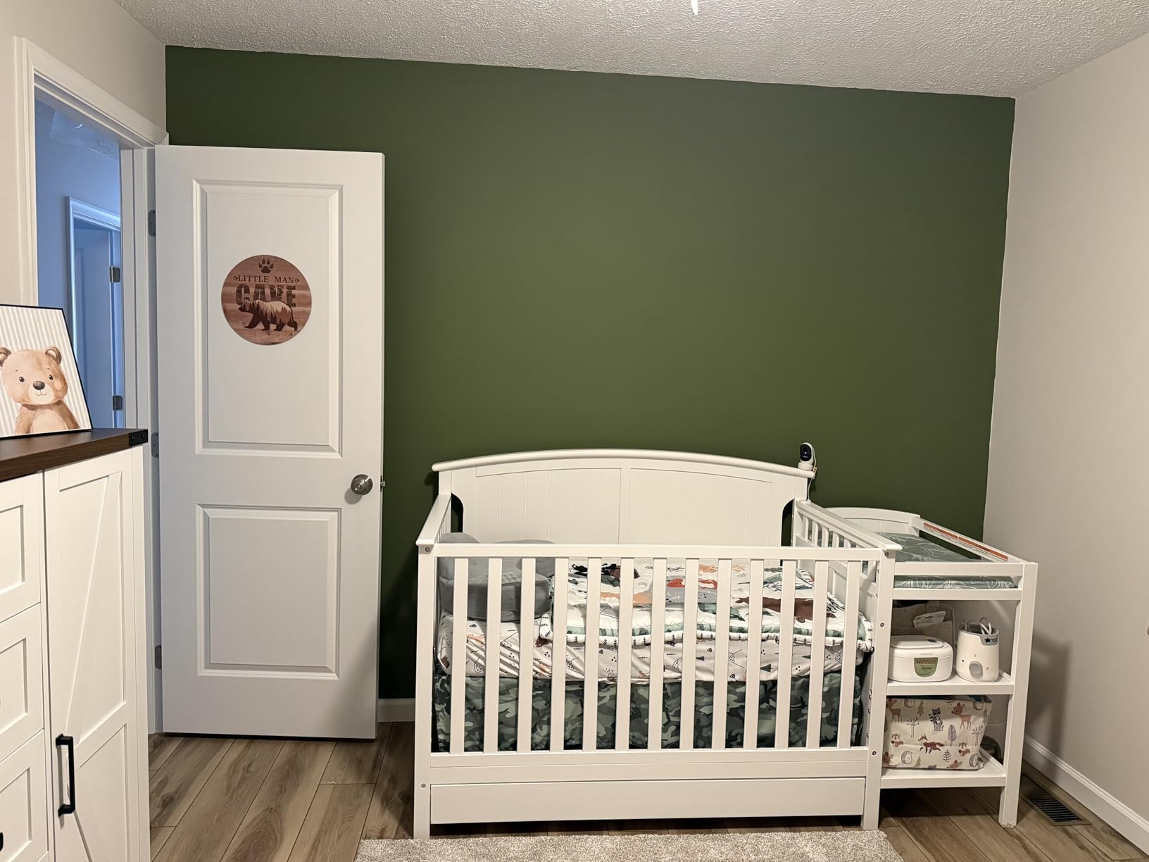 Storkcraft Steveston 5-in-1 Convertible Crib & Changer - GREENGUARD Gold Certified, Fits Standard Crib Mattress, Converts to Toddler Bed and Full Bed, 4 Adjustable Mattress Heights (Gray) customer photo 2