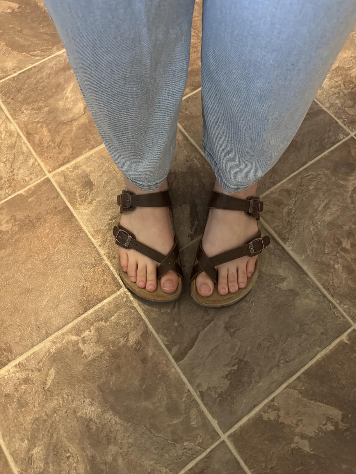 CUSHIONAIRE Luna Sandals for Women, Cork Footbed Womens Sandals for Summer Comfort with Adjustable Straps, Wide Width Available customer photo 2
