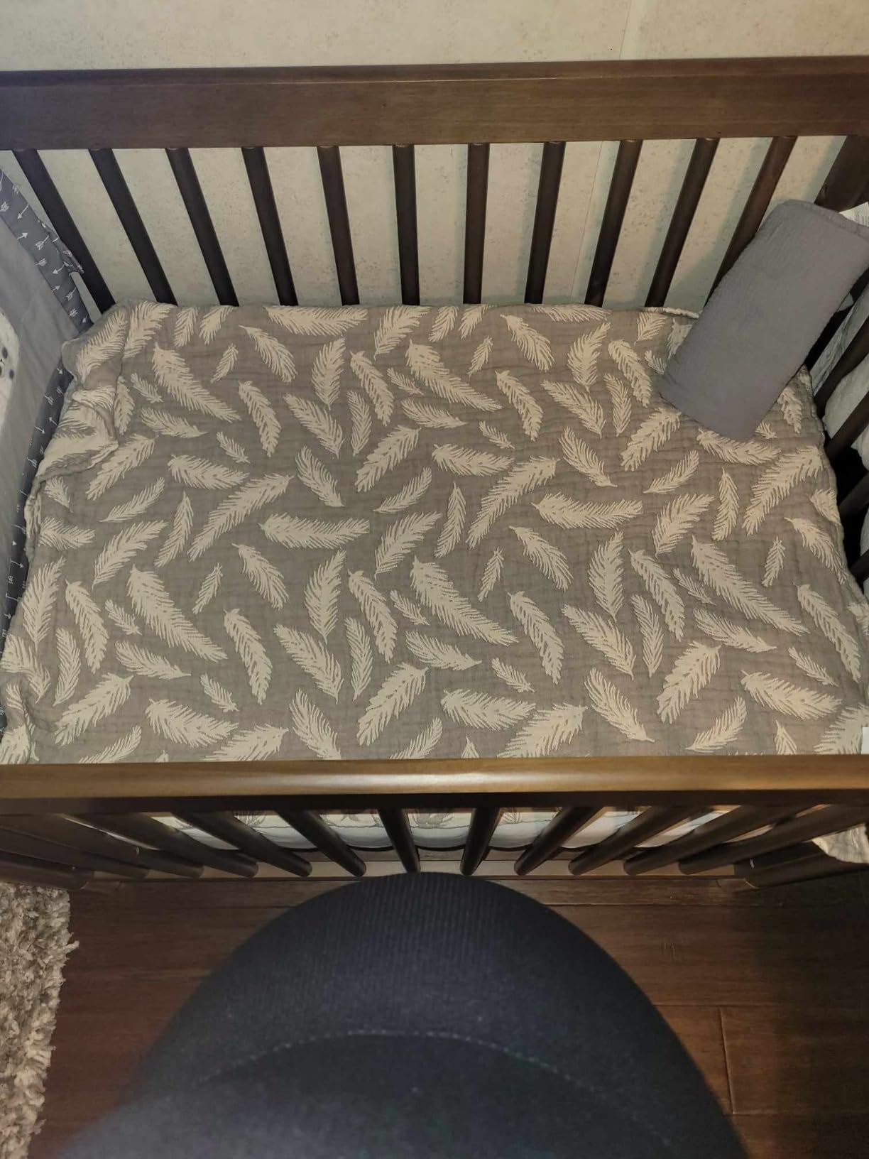 Babyletto Gelato 4-in-1 Convertible Mini Crib in Washed Natural and White, Greenguard Gold Certified customer photo 2