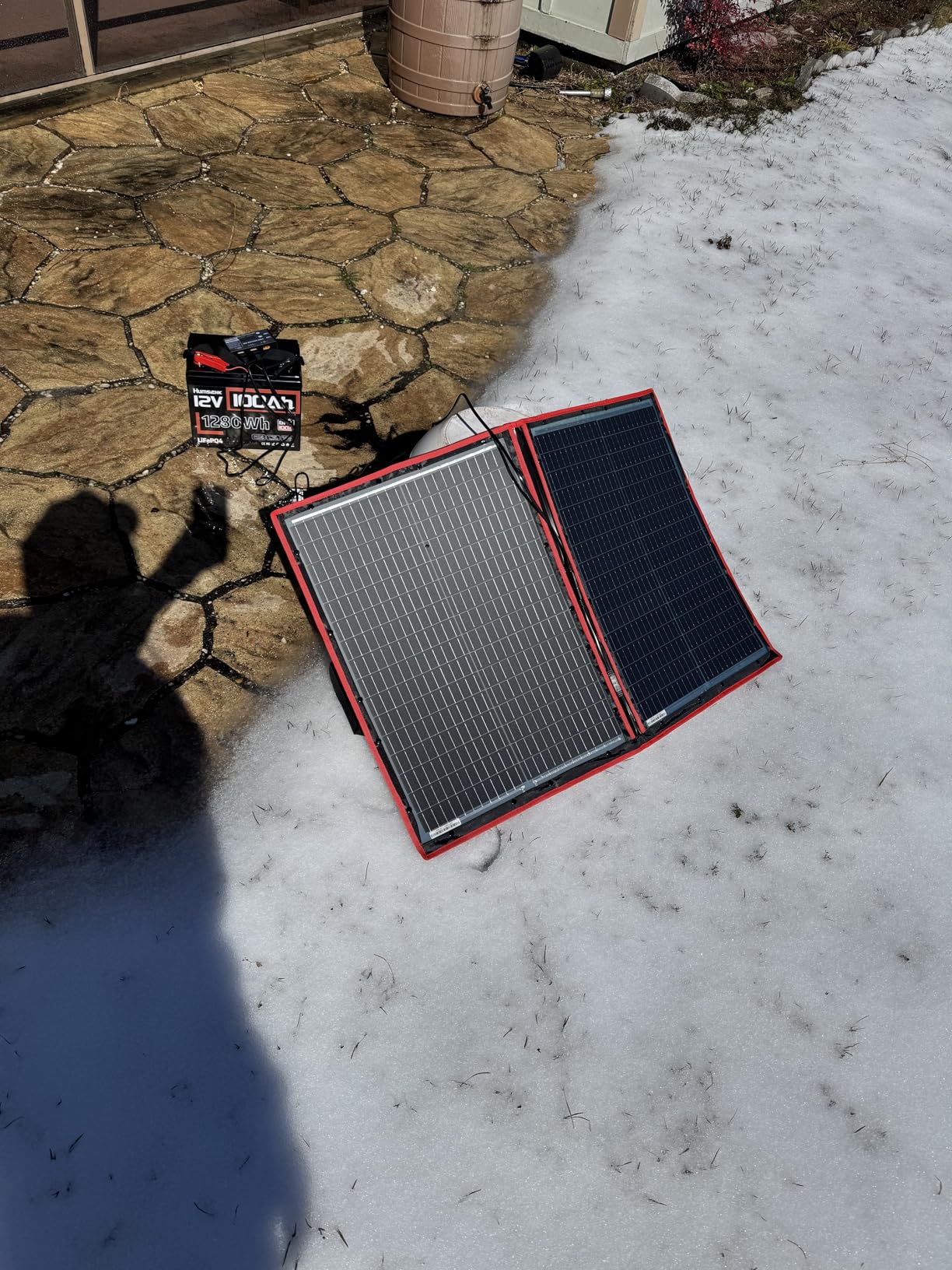 DOKIO 100W Portable Foldable Solar Panel Kit (19x26in, 5.3lb), with Separate Controller and Dual USB, Monocrystalline Charger for 12V Batteries & Power Stations, RV Camping Trailer Emergency Backup customer photo 1