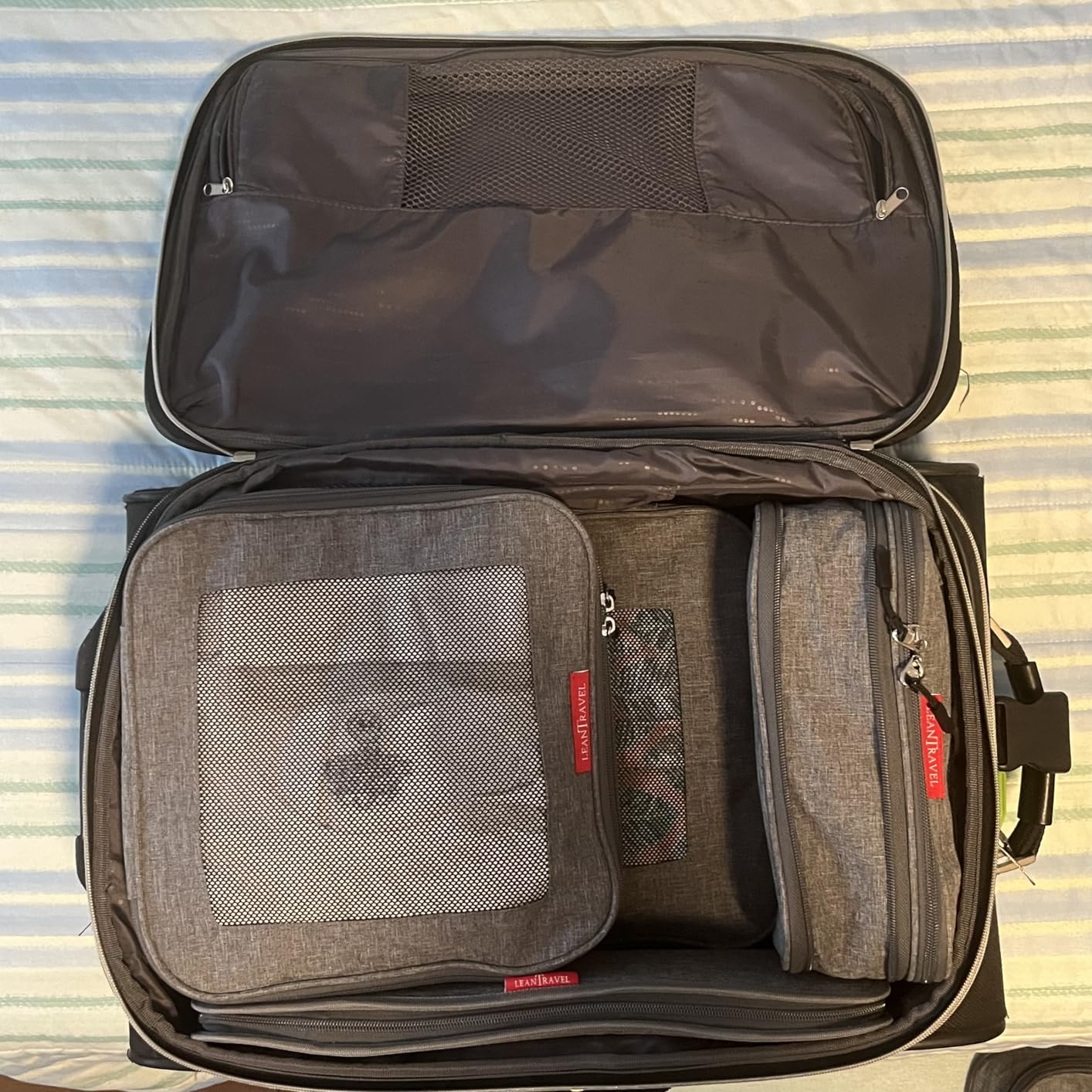 LeanTravel Premium Compression Packing Cubes for Travel - Suitcase Organizer Bags with Double Zipper & Breathable Mesh Panel - Space Saving Carry On Luggage Essentials (6-Pack, Grey) customer photo 1