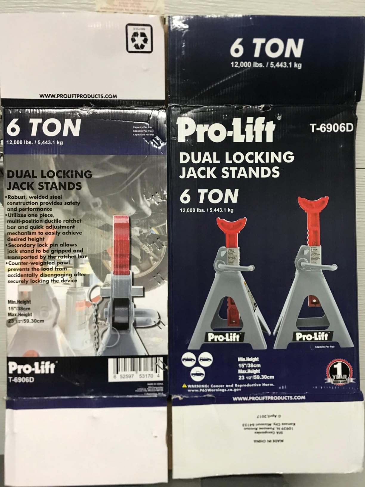 Pro-Lift Heavy Duty 6 Ton Jack Stands Pair - Double Locking Pins - Handle Lock and Mobility Pin for Auto Repair Shop with Extra Safety customer photo 2
