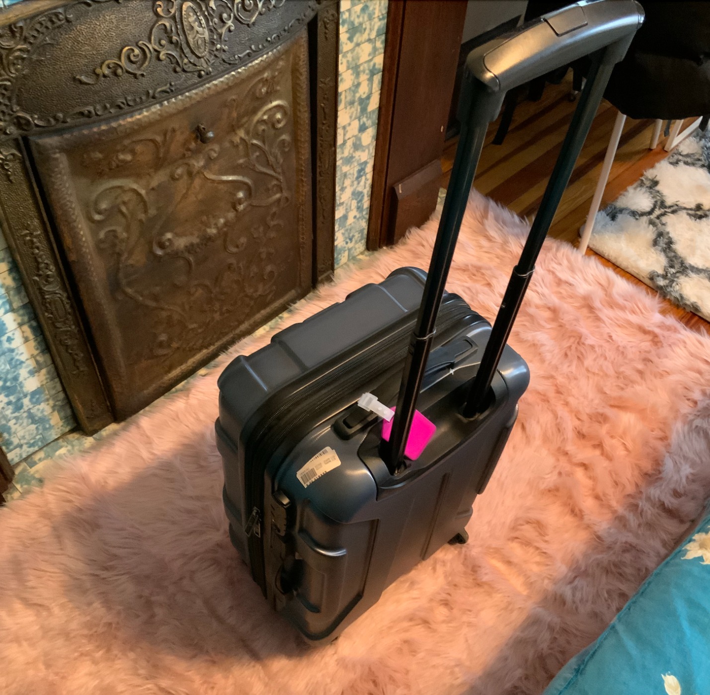 Samsonite Centric Hardside Expandable Luggage with Spinner Wheels, Blue Slate, Checked-Large 28-Inch customer photo 2