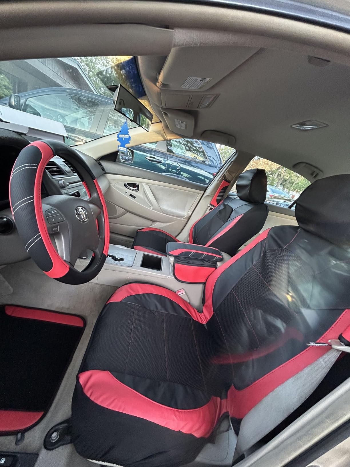 CAR PASS Leather and 3D Air Mesh Universal Fit Car Seat Covers, Airbag Compatible, Zipper Design customer photo 2