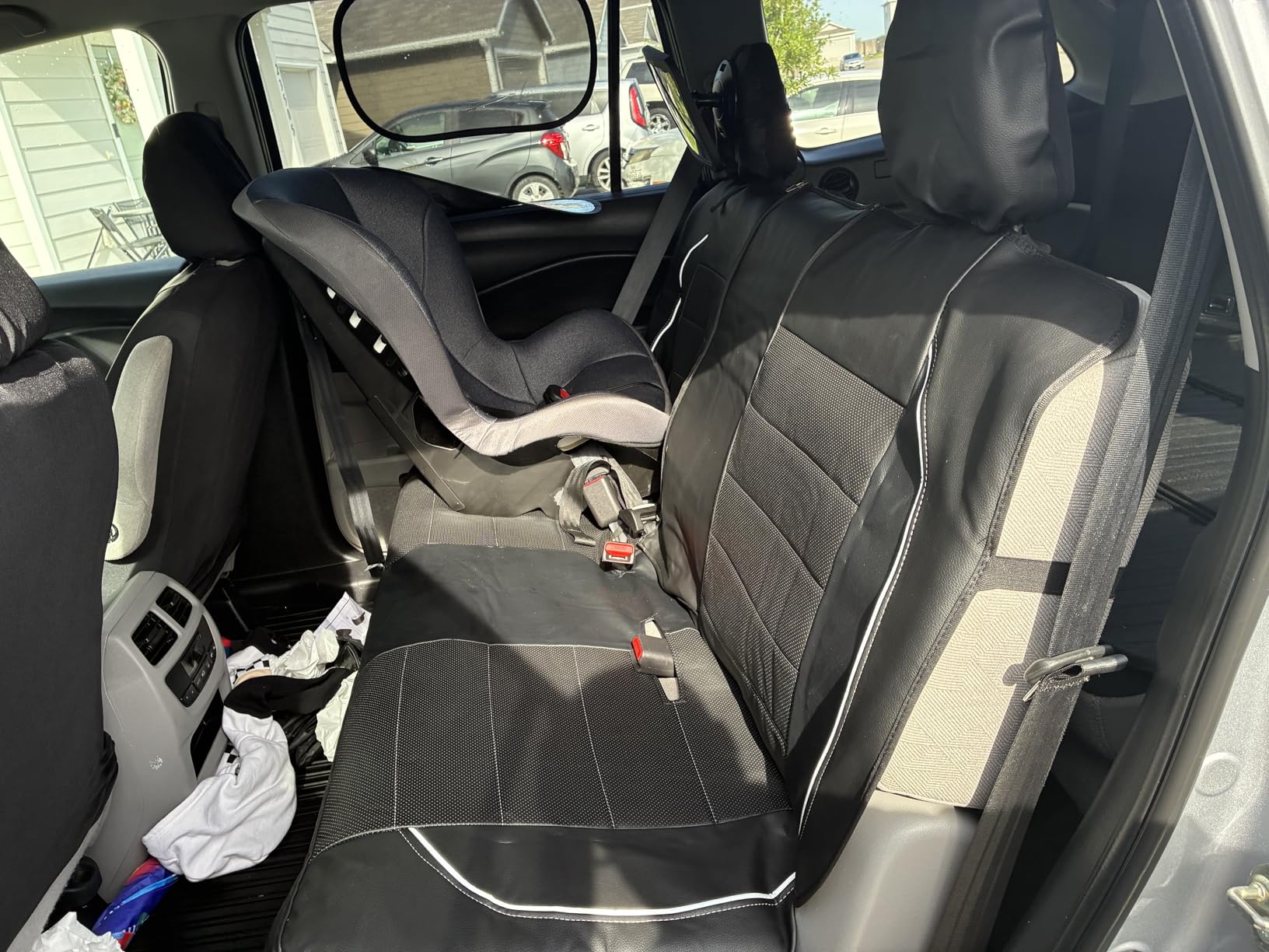 CAR PASS Universal FIT Piping Leather Car Seat Cover Full Set, for SUVs, Vans, Trucks, Airbag Compatible customer photo 2