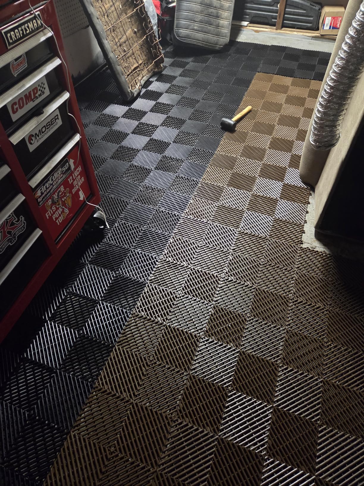 Big Floors RaceDeck Garage Floor Tiles, Interlocking Garage Flooring, Free-Flow Self-Draining Non-Slip Heavy-Duty Copolymer, Easy Install (Alloy, 48 Pack of 12 x 12