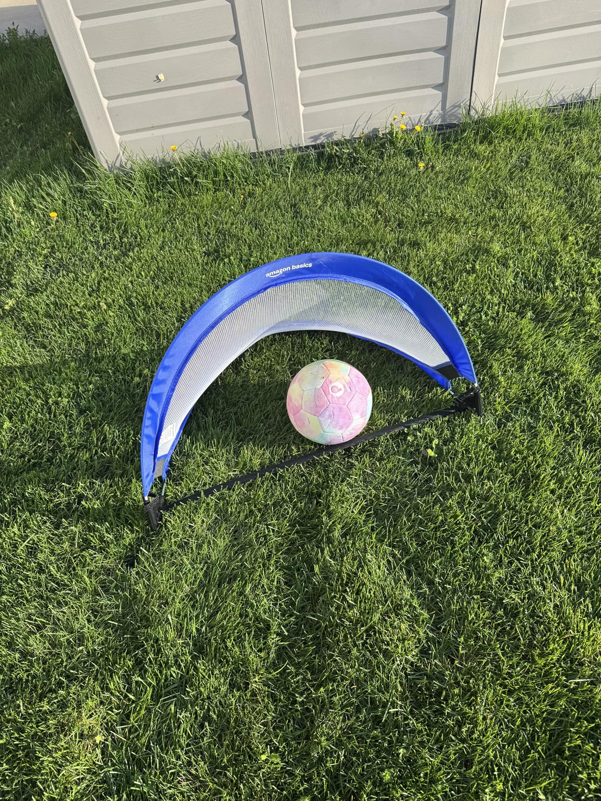 Amazon Basics Portable Pop Up Soccer Goal Set customer photo 1